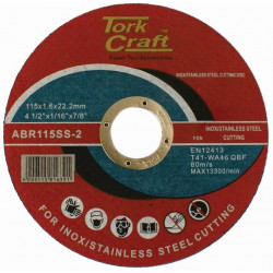 CUTTING DISC STAINLESS STEEL 115 X 1.6 X 22.22MM