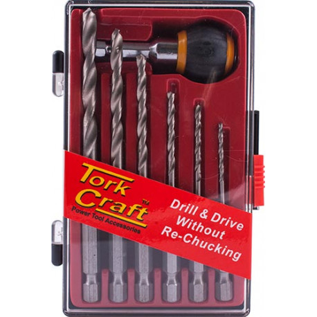 HEX SHANK DRILL SET 7PCE WITH QUICK CHANGE ADAPTOR SET 7PCE