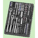 SOCKET SET COMBINATION 1/4 and 3/8DR 75PC