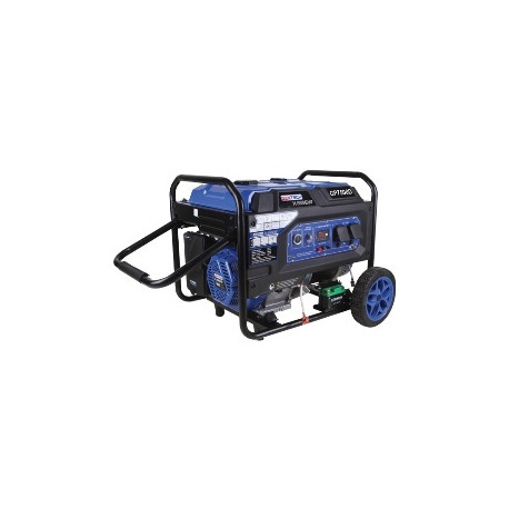 Genetech Power 7.5Kw Petrol Generator Electric Start / Wheels + Handles Blue